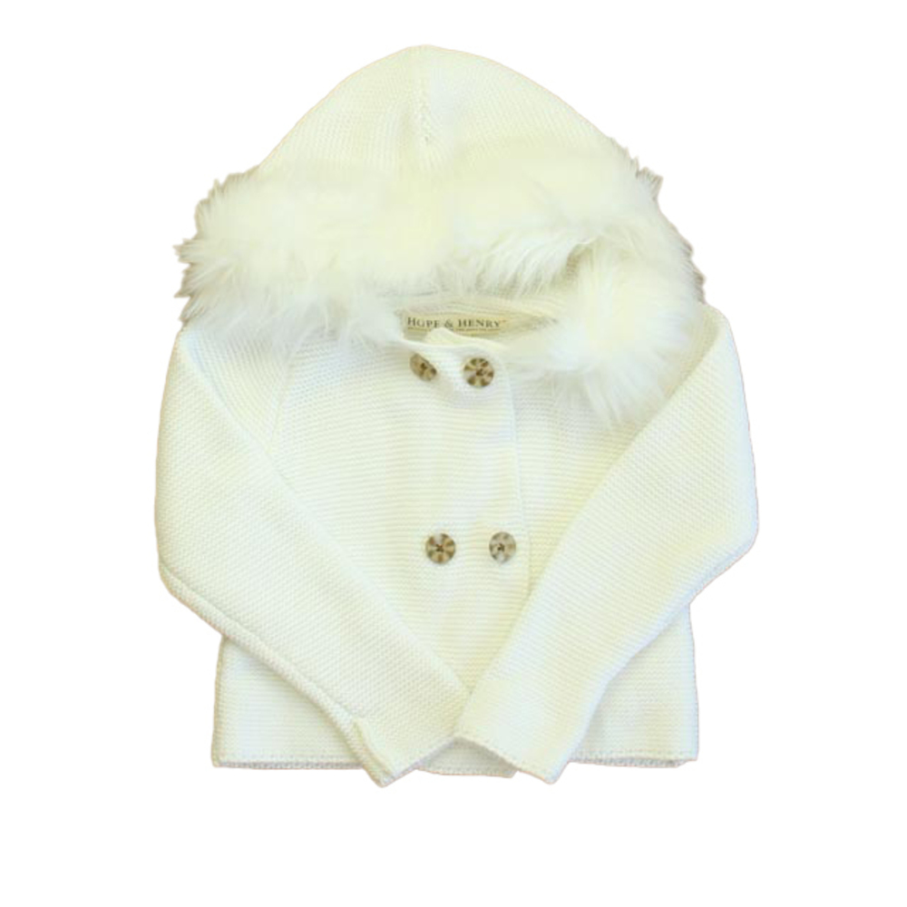 Hope & Henry Girls White Cardigan size: 12-18 Months